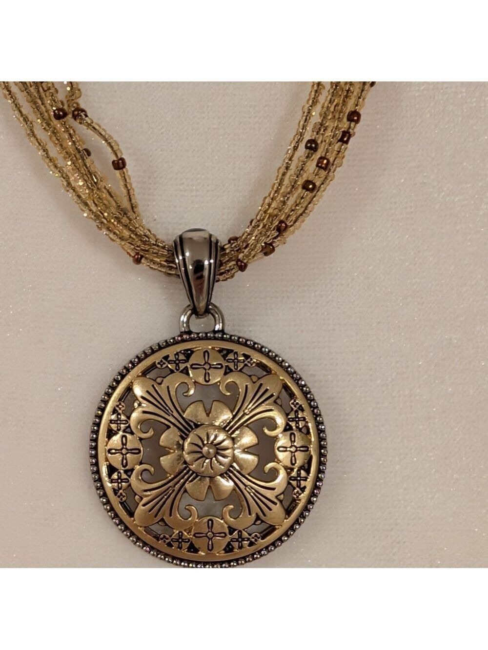 Lia Sophia Gold-Tone Floral Filigree Pendant Necklace - Women Jewelry.